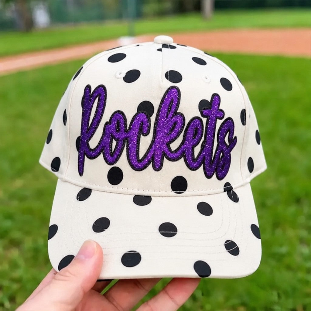 Custom Las Vegas Raiders Inspired Glitter Script Hat – Polka Dot Adjustable Baseball Cap | Game Day Wear