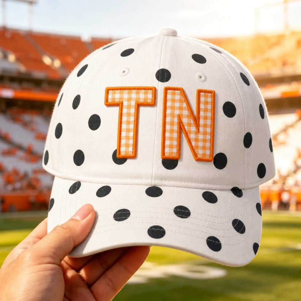 Custom Polka Dot Vintage Baseball Cap – Two-Tone Retro Dad Hat | Game Day Wear