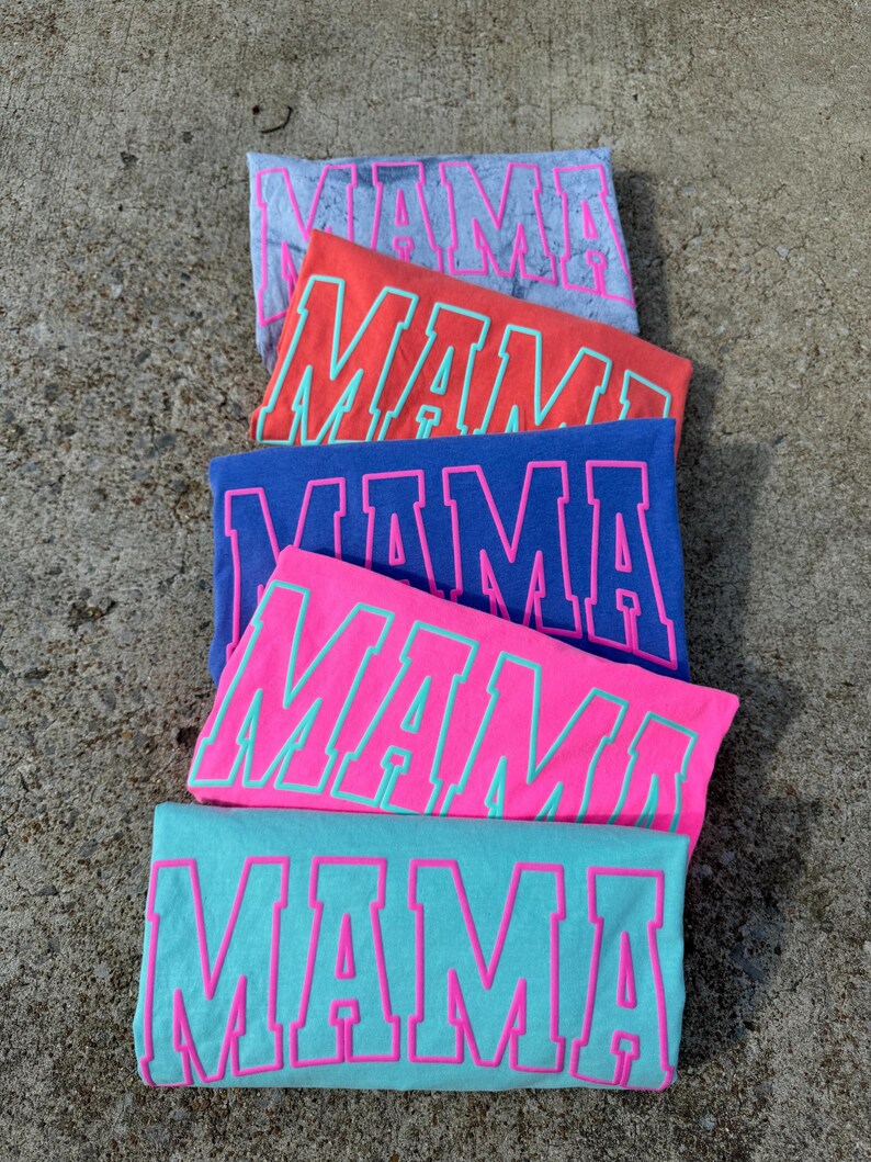 Mama Puff Print Comfort Colors T-Shirt | Mother's Day Gift