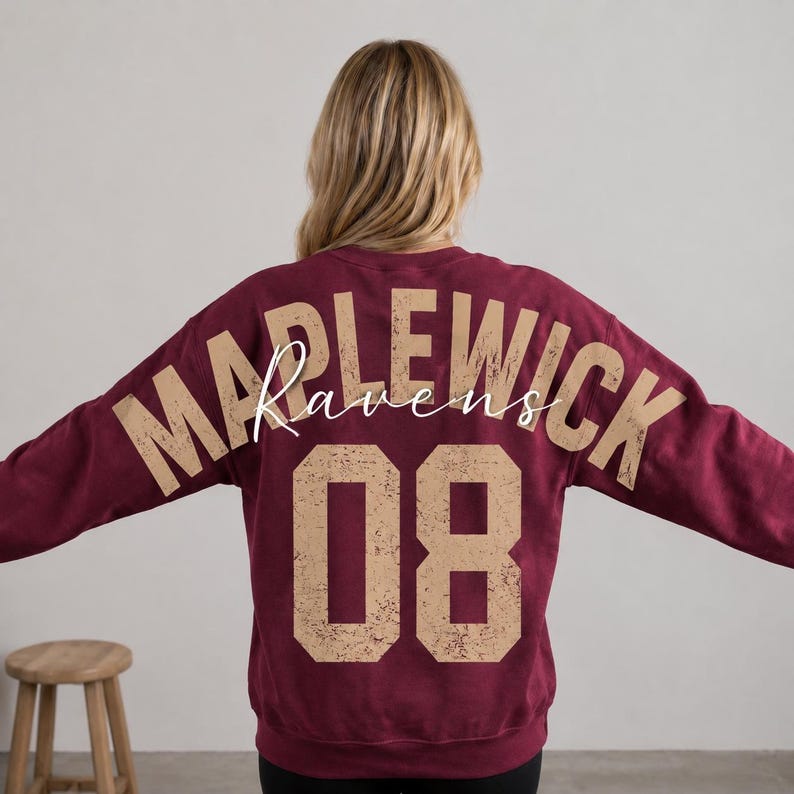 Personalized Sports Team Crewneck Sweatshirt | Vintage Distressed Game Day Spirit Sweater