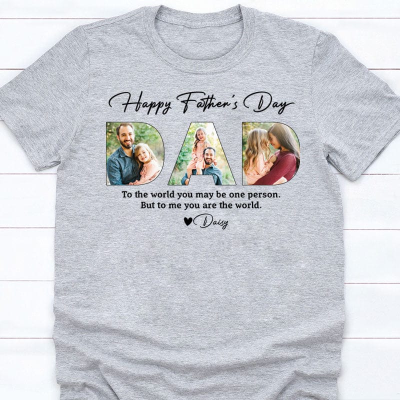 Custom Dad Family Photo T-shirt, Happy Father's Day