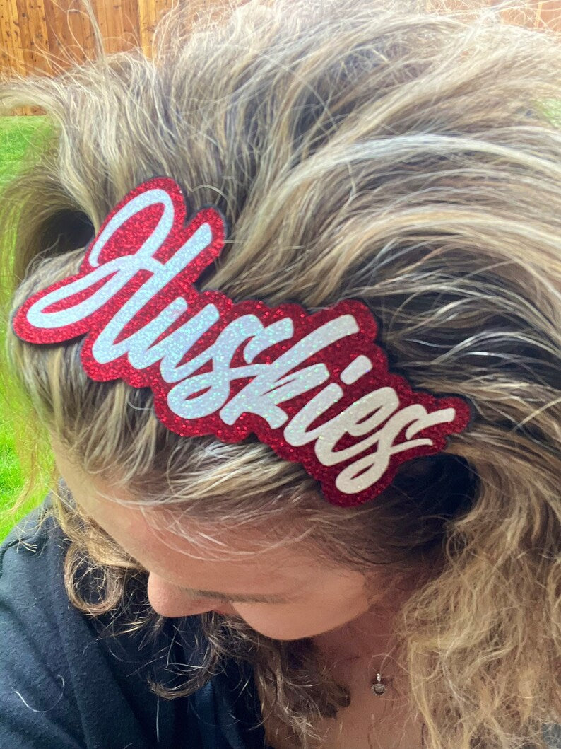 Personalized Glitter Headband – Custom Team Name Game Day Hair Accessory | Game Day Wear