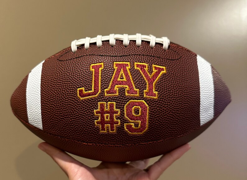 Personalized Embroidered Football - Custom Name & Number Keepsake Ball | Senior Night, Graduation & Team Gift