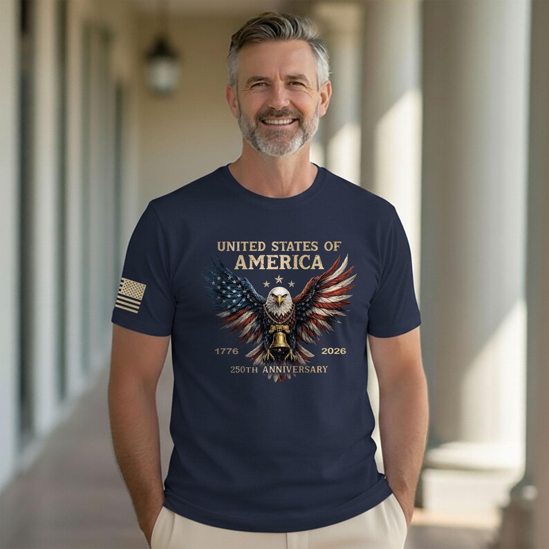 USA 250th Anniversary T-Shirt 1776-2026 | Semiquincentennial Patriotic Shirt | American Independence Day Tee with Eagle & Flag
