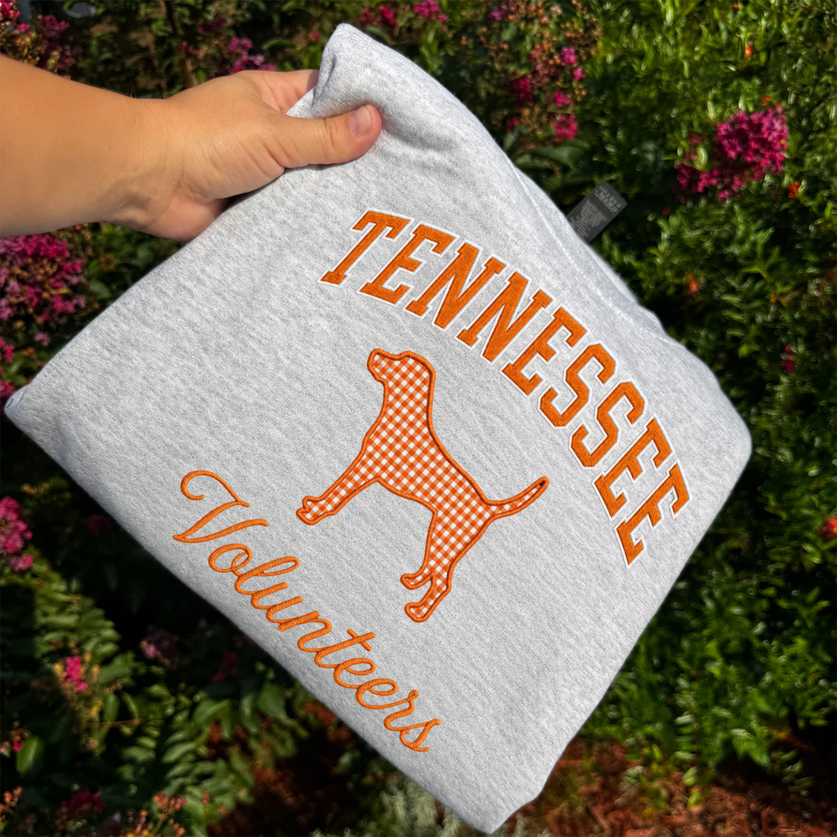 Custom Mascot Applique Patchwork Embroidered Team Name Sweatshirt T-shirt | Game Day Wear