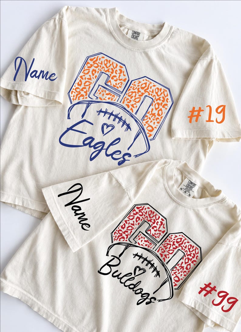 Custom Spirit Shirt | Personalized Team Tee with Number & Name | Game Day Football Shirt