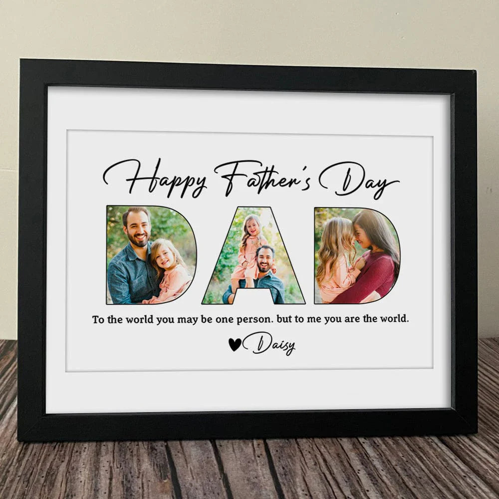 Custom Dad Family Photo Frame Poster | Father's Day Gift