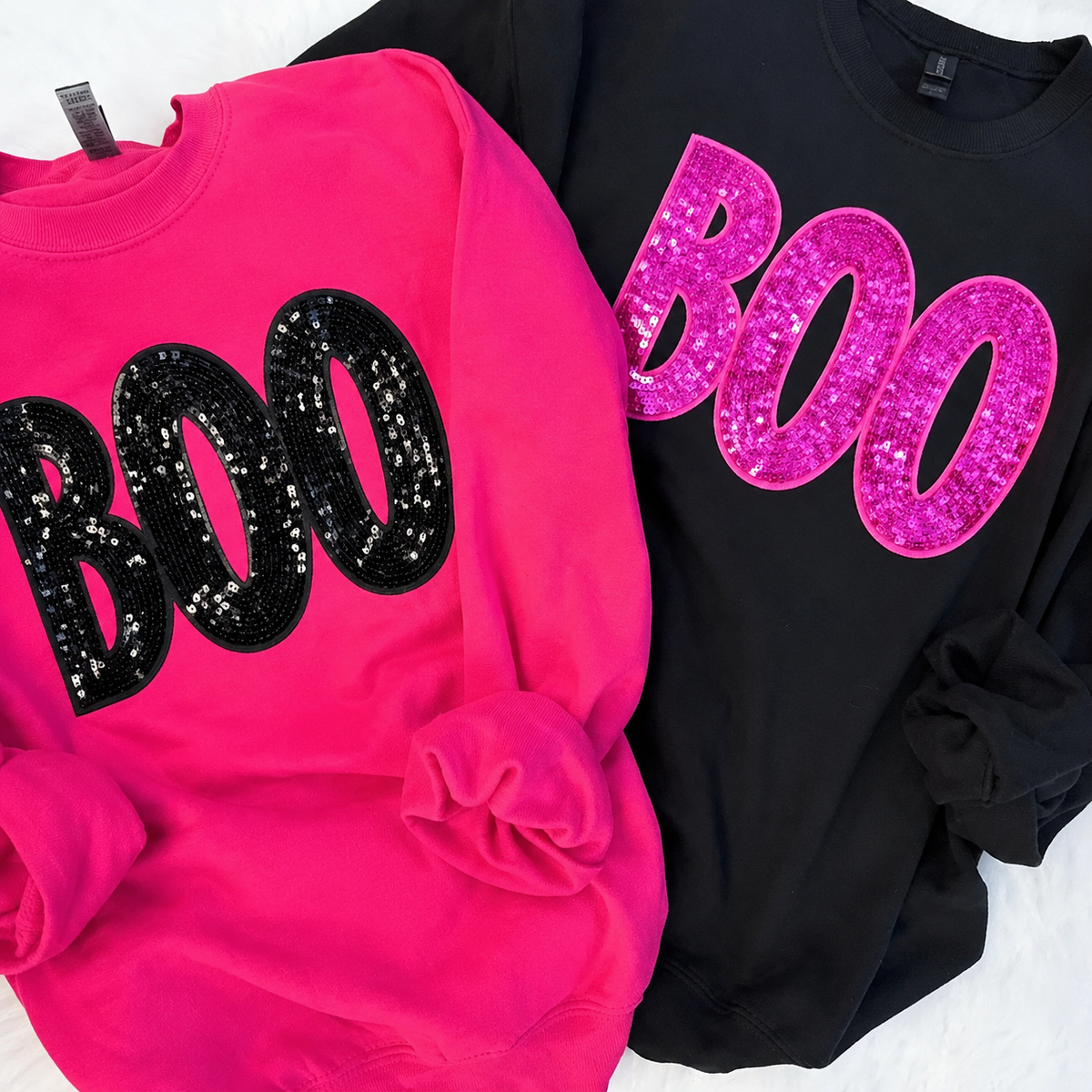 Custom Boo sequin patch Halloween sweatshirt