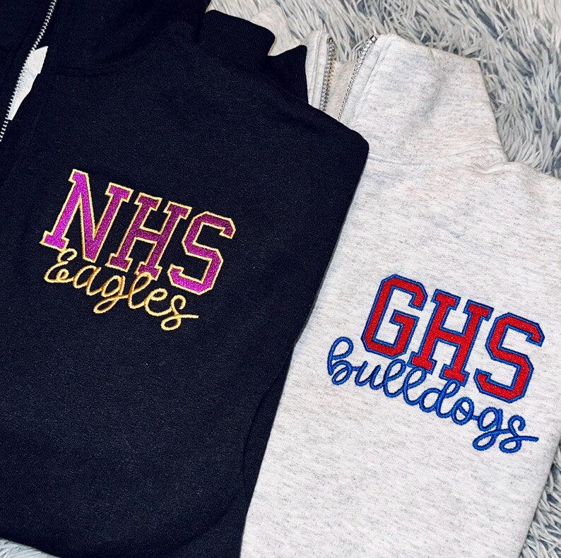 Custom Embroidered Quarter Zip - School Spirit & Game Day Pullover | Game Day Wear