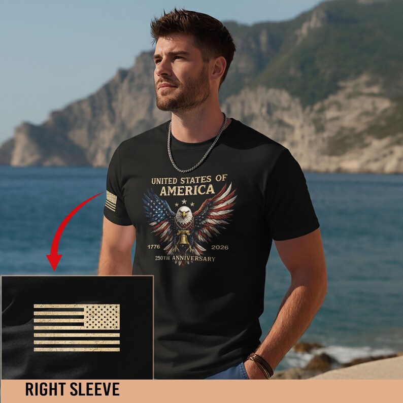 USA 250th Anniversary T-Shirt 1776-2026 | Semiquincentennial Patriotic Shirt | American Independence Day Tee with Eagle & Flag