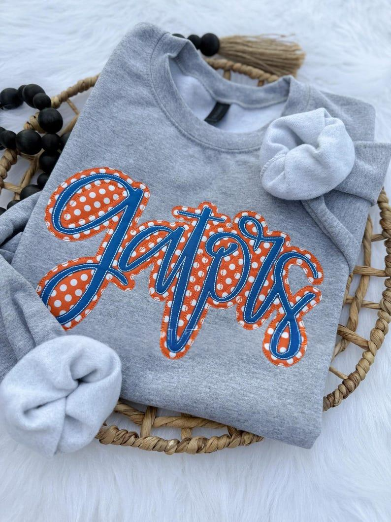 Custom Embroidered Sweatshirt, Applique Sweatshirt, Gameday Sweatshirt, Sports Apparel, Spirit Wear