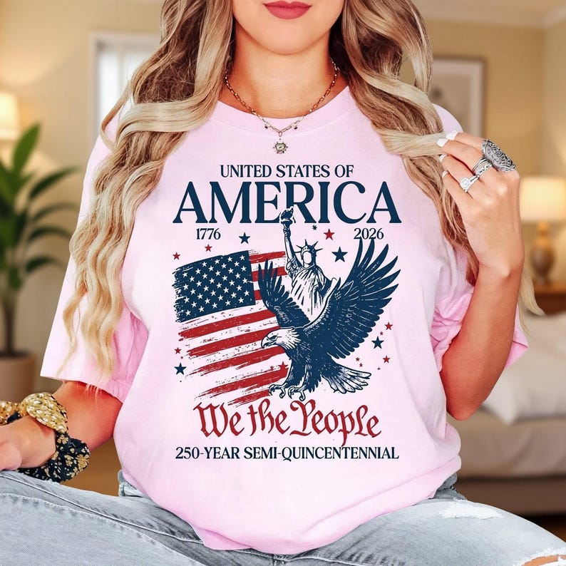 America 250 Semi-Quincentennial Shirt - Patriotic Eagle T-Shirt | USA 1776-2026 We The People
