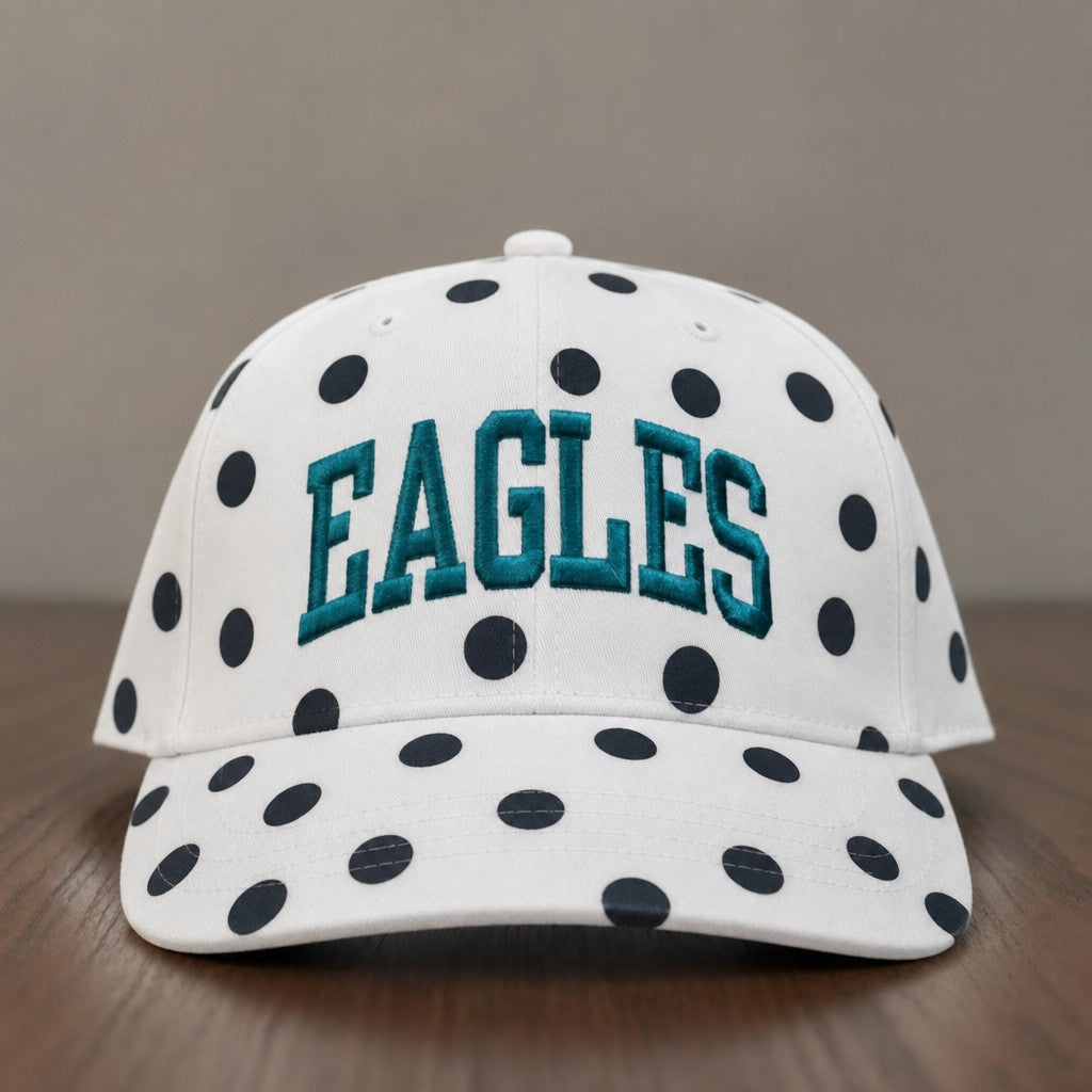 Custom Polka Dot Snapback Hat – Personalized Retro Arched Block Embroidered Cap | Game Day Wear