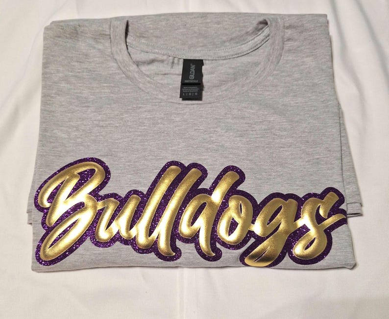 Custom Puff Glitter Team T-Shirt, School Spirit Shirt | Game Day Wear