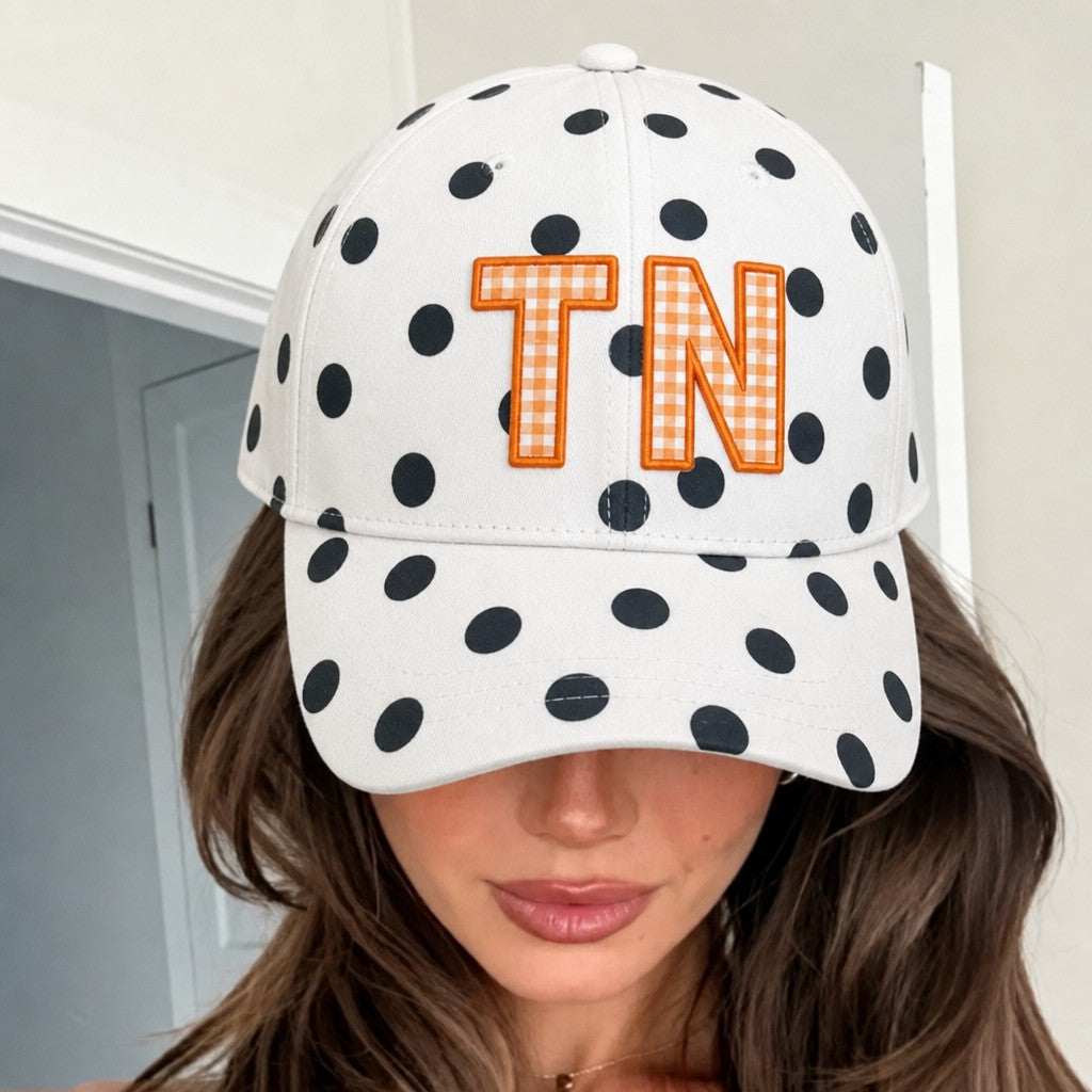 Custom Polka Dot Vintage Baseball Cap – Two-Tone Retro Dad Hat | Game Day Wear