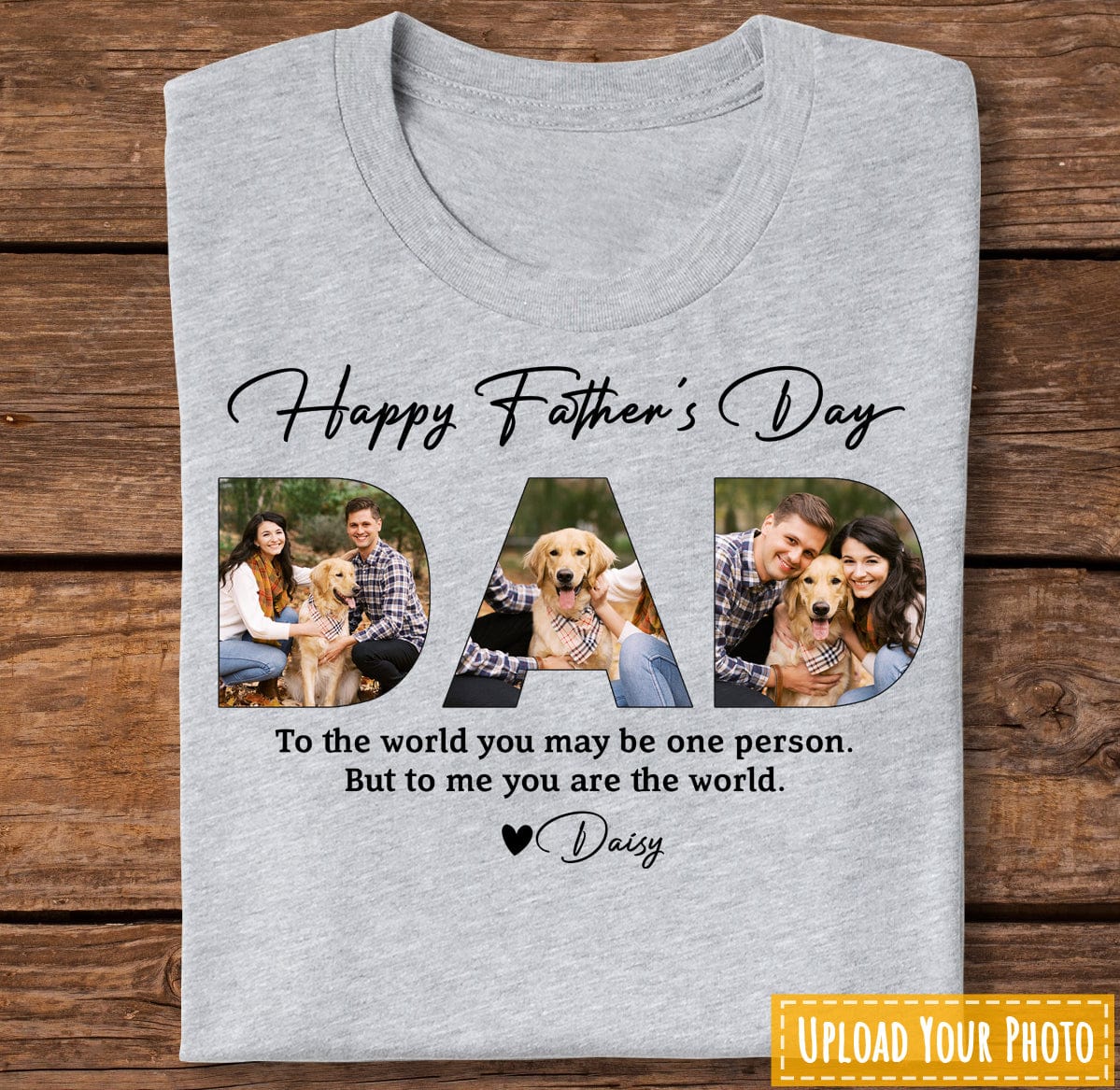 Custom Dad Family Photo T-shirt, Happy Father's Day