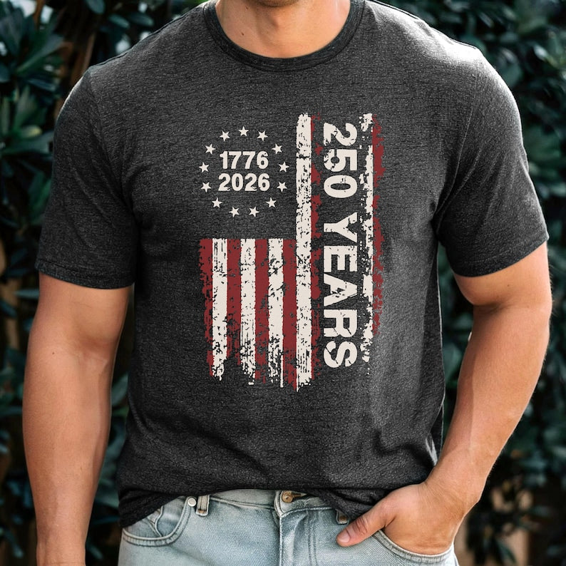 America 250th Anniversary T-Shirt | Patriotic USA Flag 1776-2026 | 250 Years of Freedom Tee