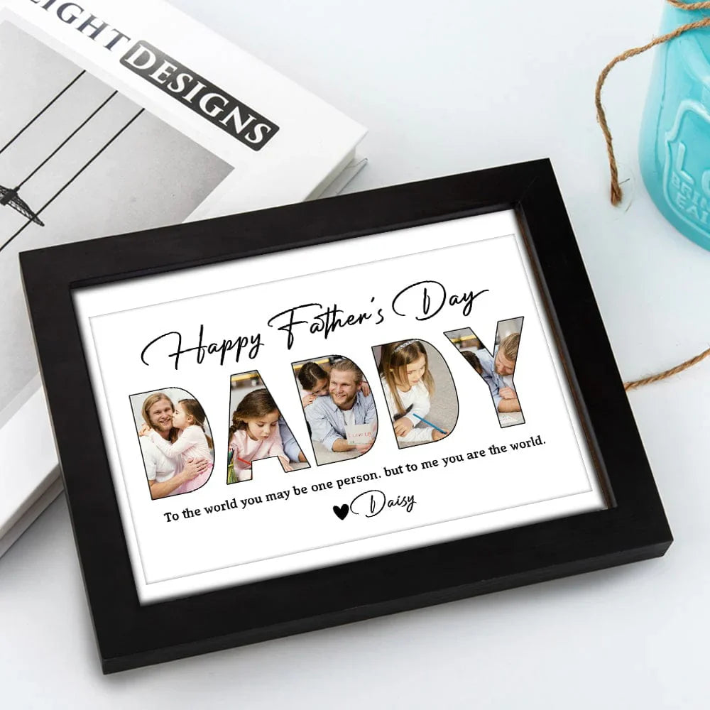 Custom Dad Family Photo Frame Poster | Father's Day Gift