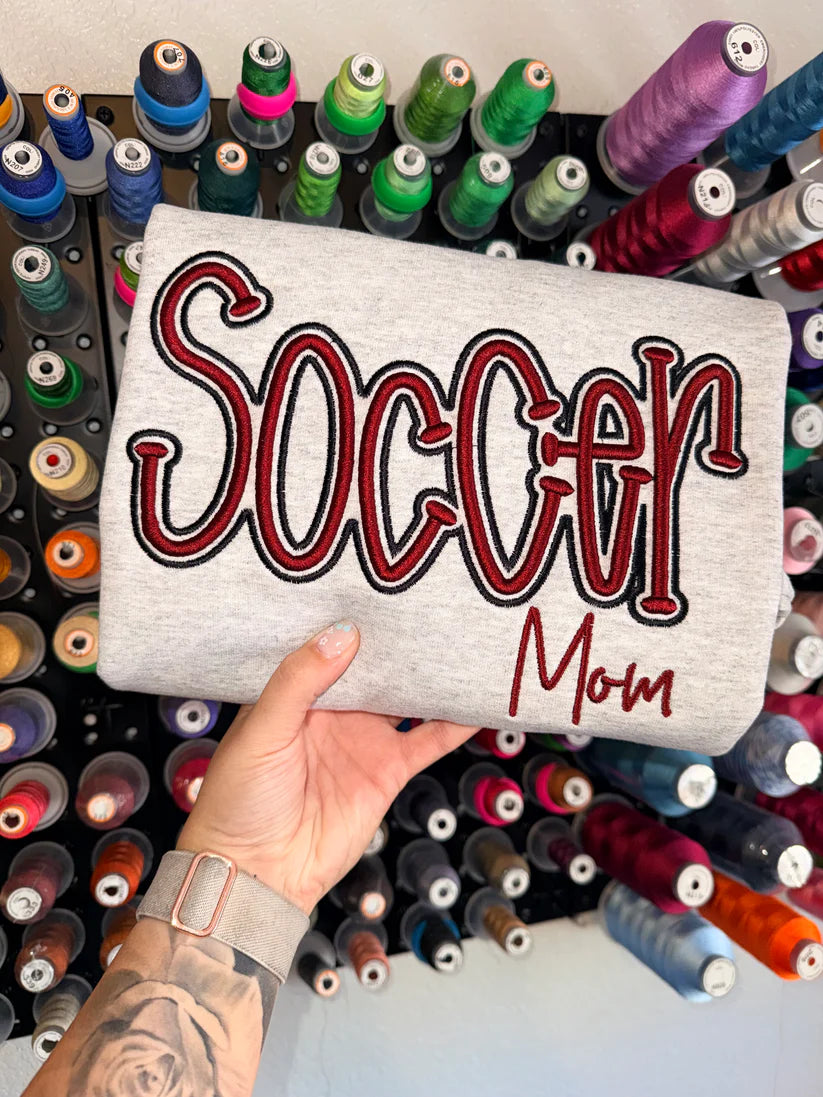Soccer Puff Embroidery – 3D Raised Patch for Sweatshirt & Hoodies