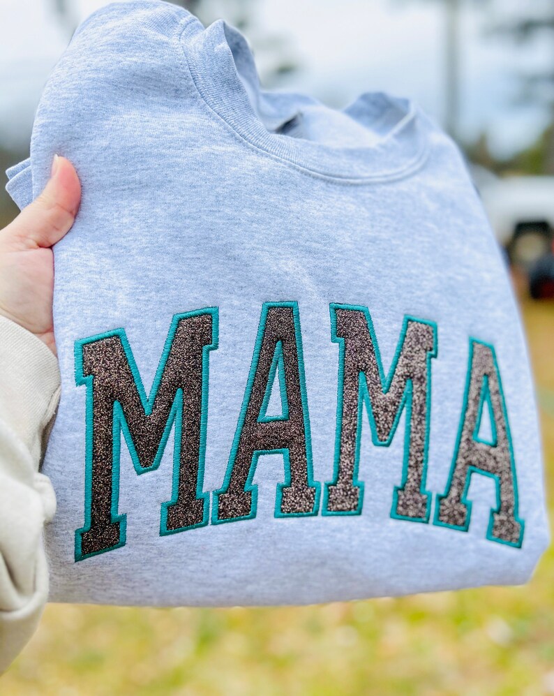 Custom Mama Arched Glitter Sweatshirt | Mother's Day Gift