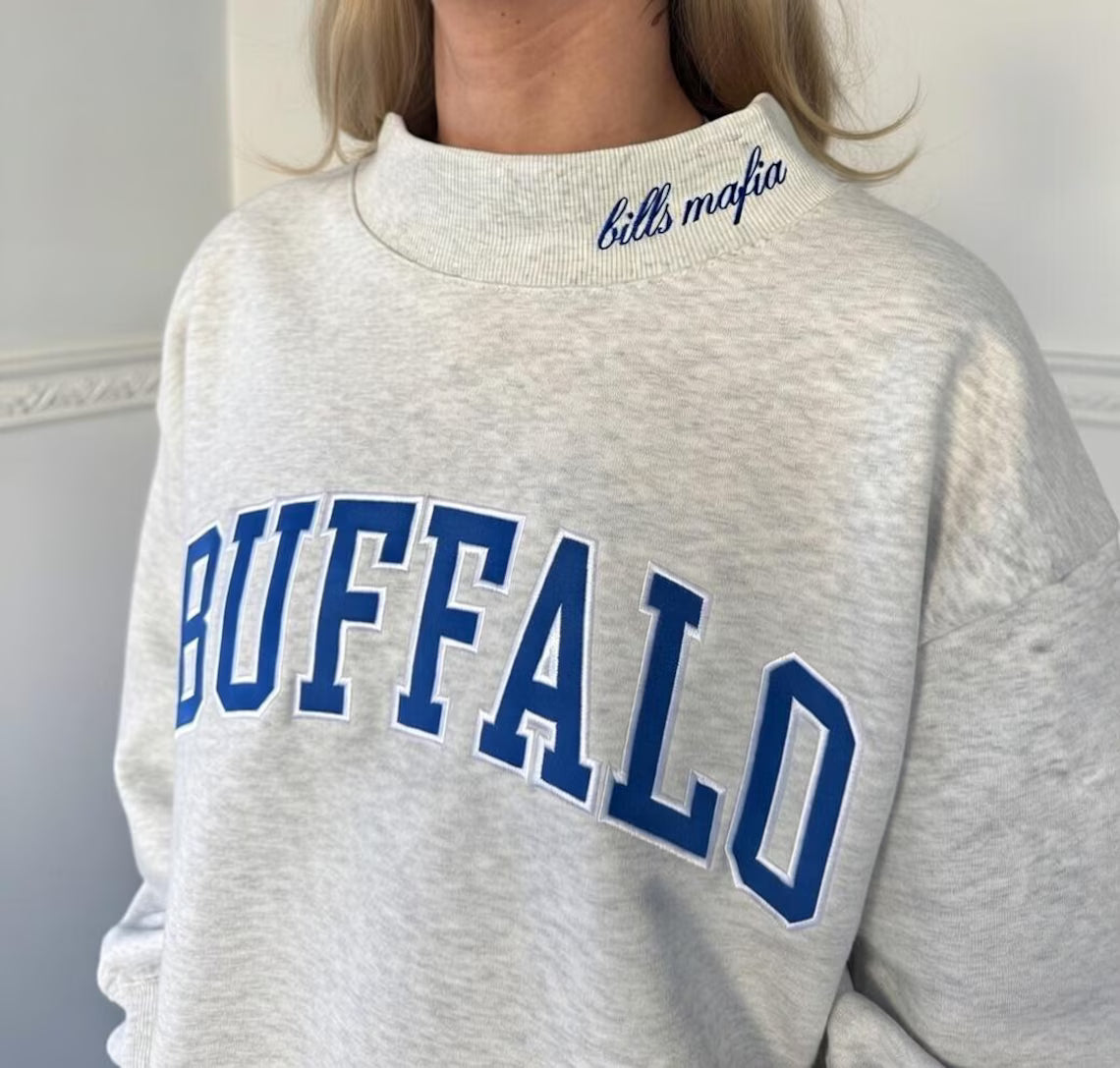 Custom Mockneck Embroidered Team Name Sweatshirt – Stand-up Collar | Game Day Wear