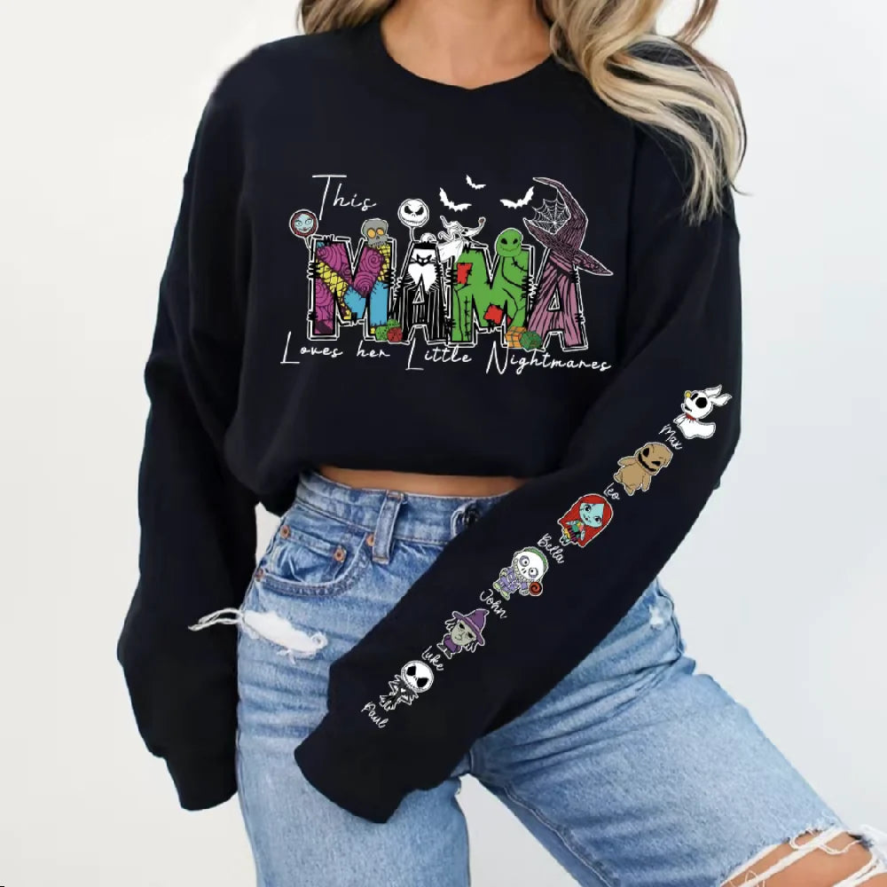 Custom This Mama Loves Her Little Nightmares Halloween Sweatshirt | Halloween Mama Gift