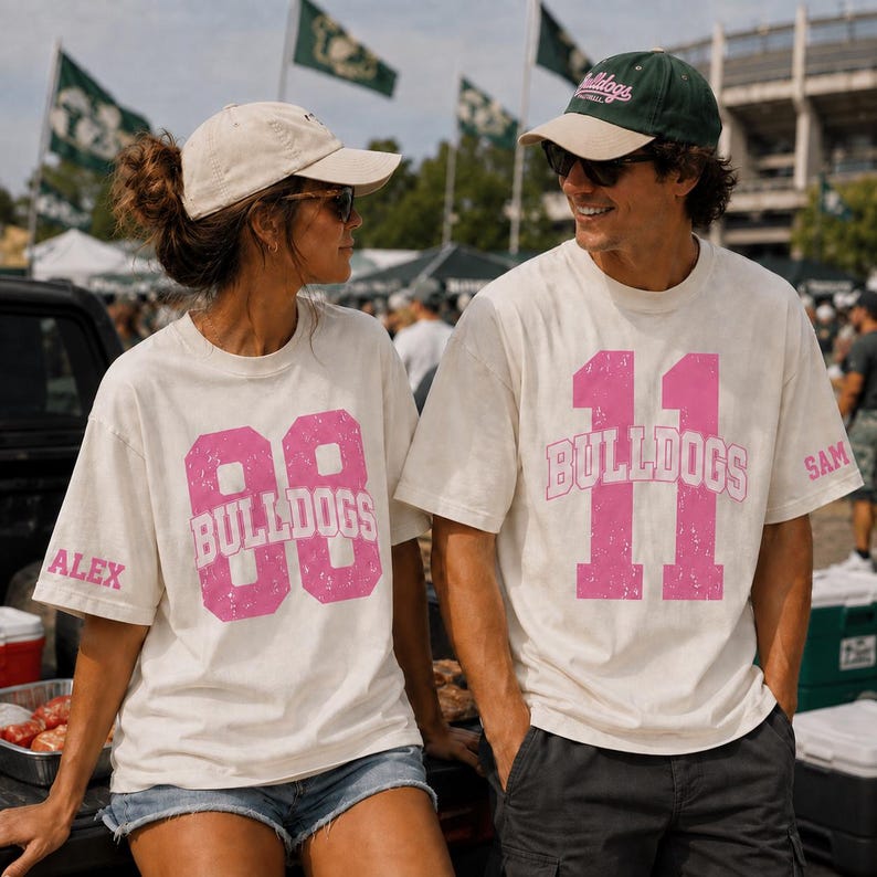 Custom Team Spirit Shirt - Personalized Football Game Day Tee with Team Name, Player Number & Sleeve Name