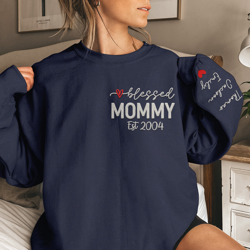 Mother’s Love Is Peace - Custom Embroidered Mommy Sweatshirt