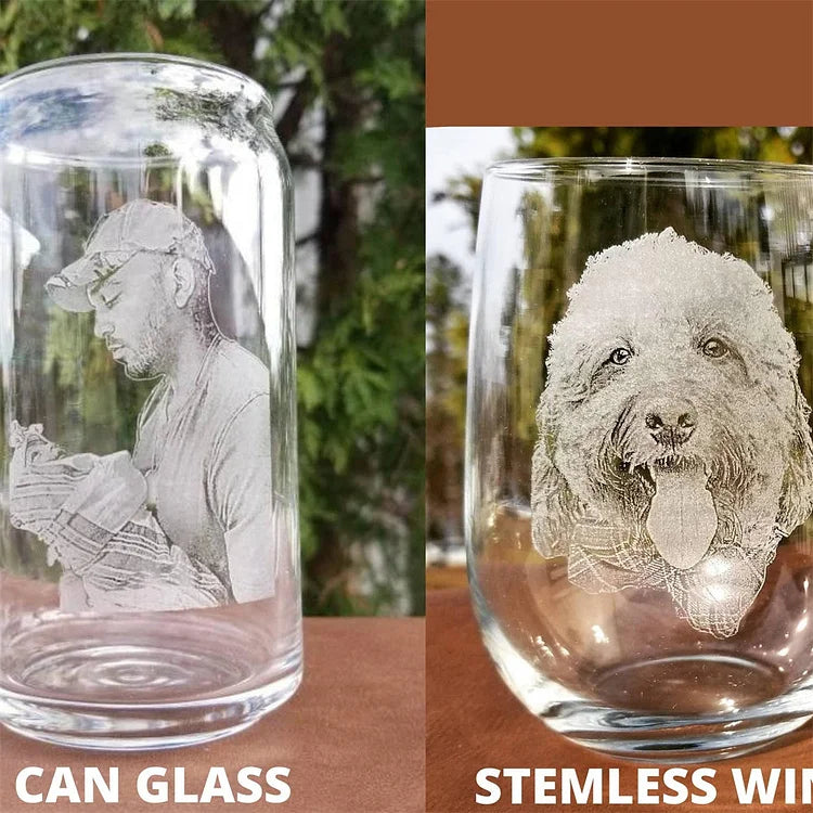 Custom Pet Picture Rocks Glass Father's Day Personalized Whiskey Glass
