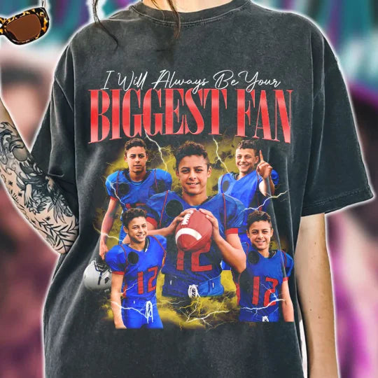 Custom Photo - Vintage Graphic 90s T-shirt Football Gameday Shirt Custom Bootleg Rap Tee
