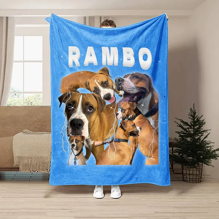 Custom Vintage Dog Blanket | Gifts for Pet Lovers