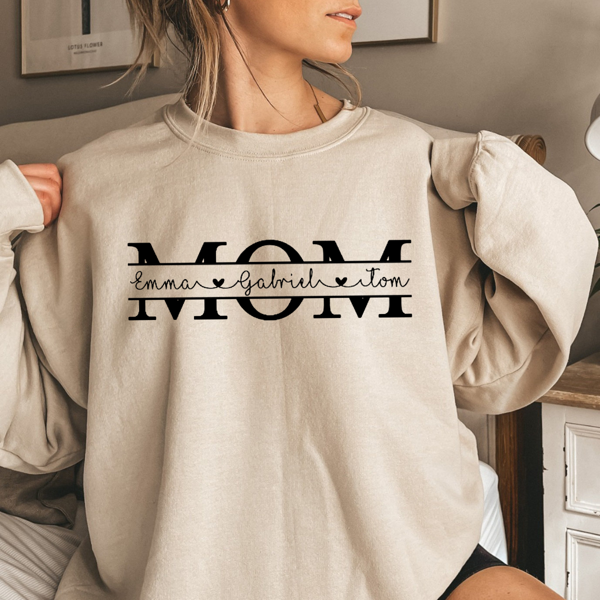 Custom Mama Print Hoodie, Mom Hoodie With Kids Names, Mother's Day Gift
