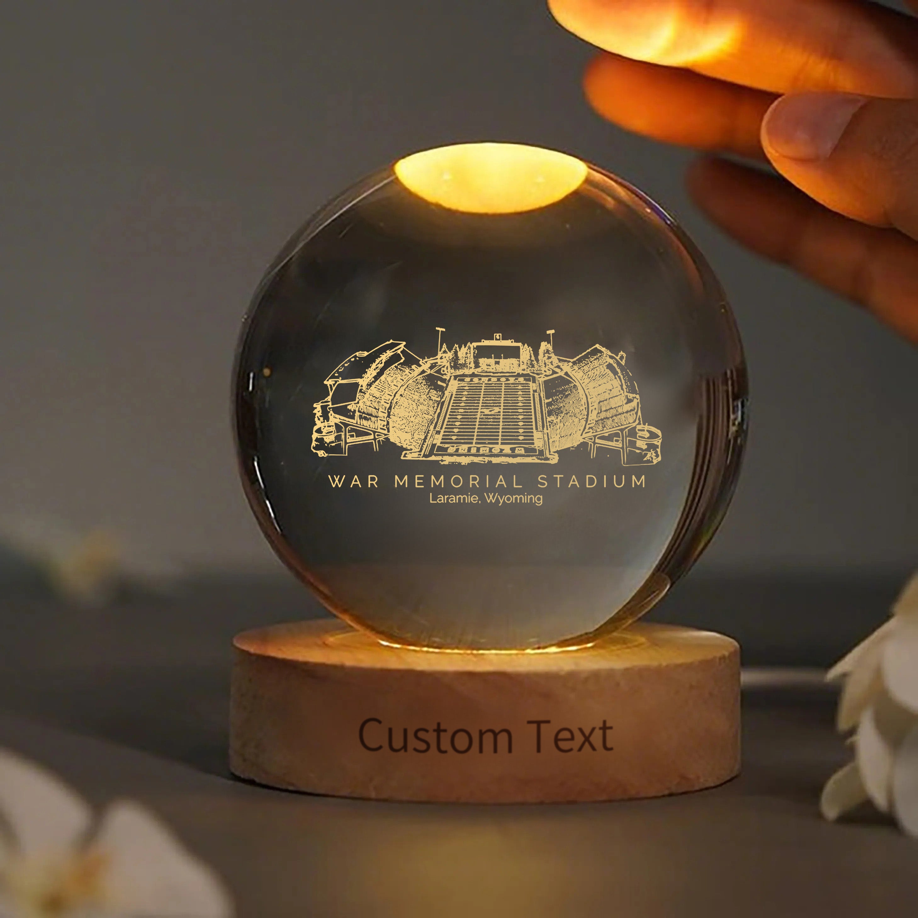 War Memorial Stadium 3D Spherical Crystal Ball Lamp | Game Day, Christmas for Sports Fans