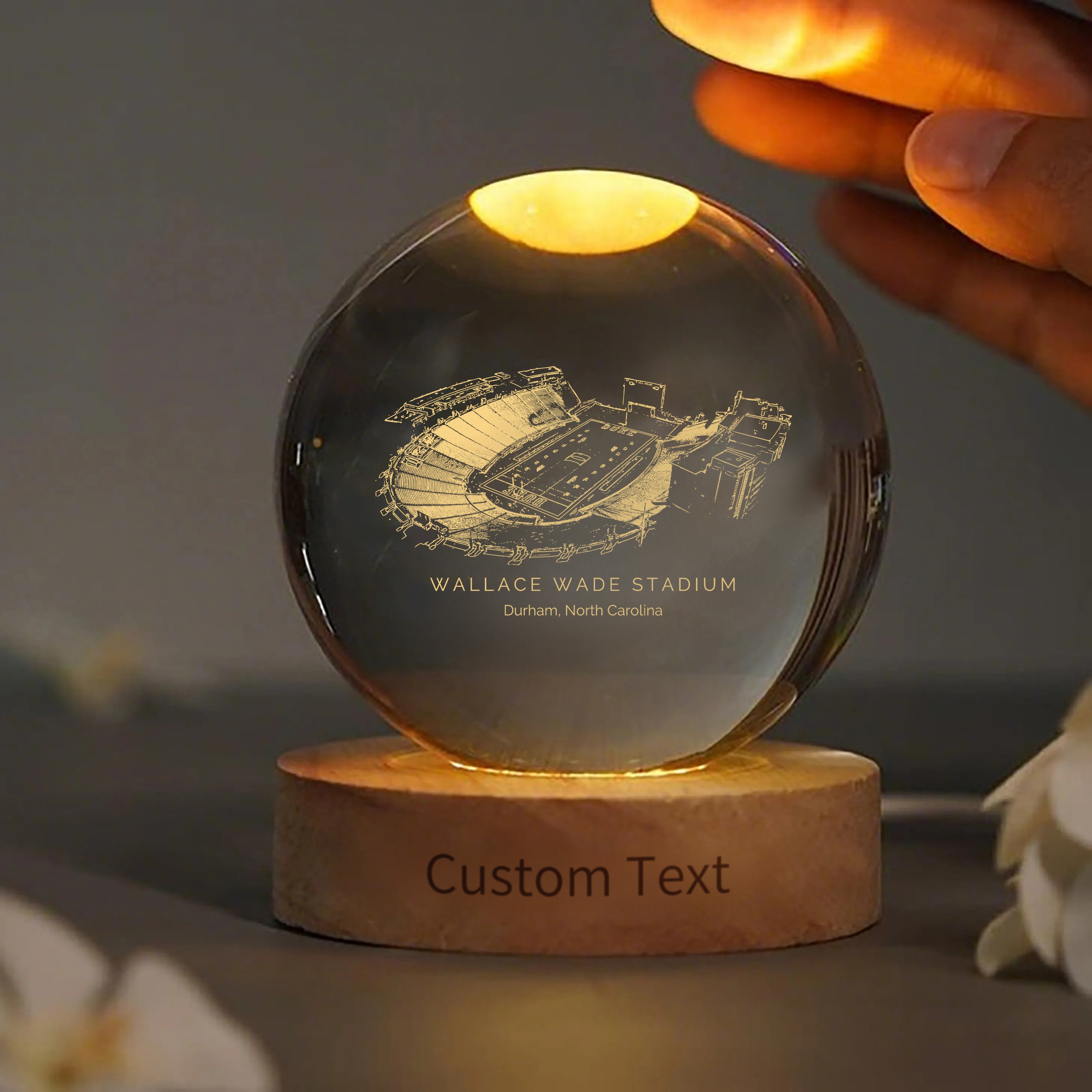 Wallace Wade Stadium 3D Spherical Crystal Ball Lamp | Game Day, Christmas for Sports Fans