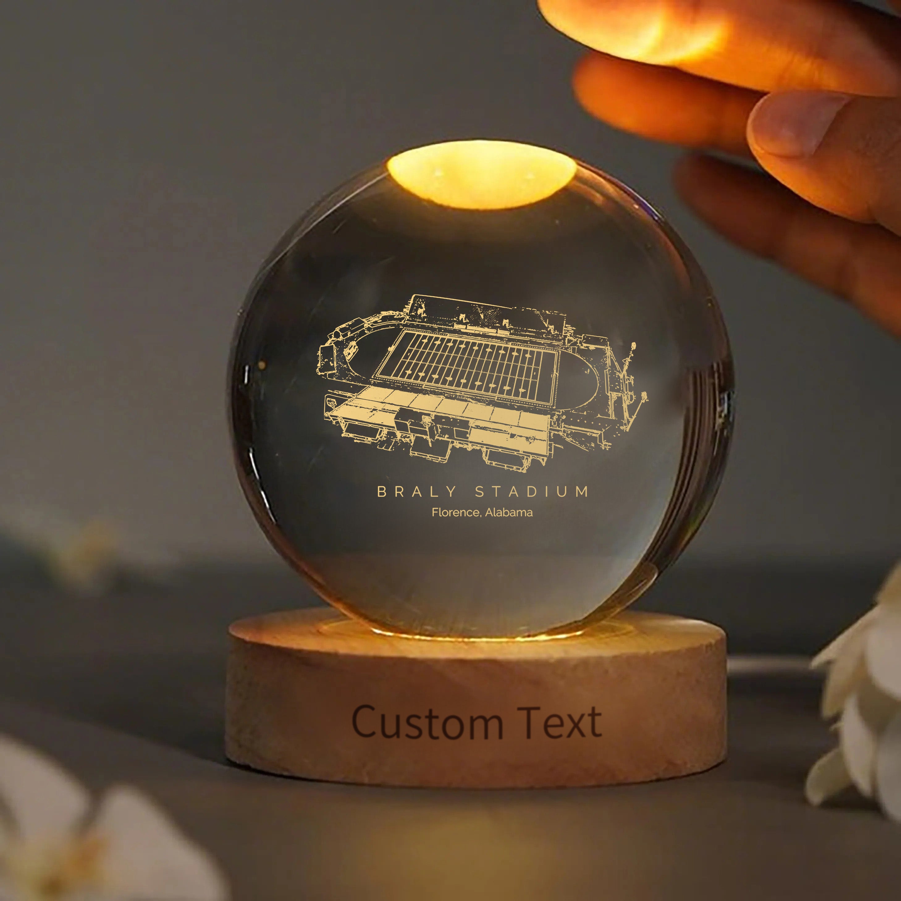 Braly Stadium 3D Spherical Crystal Ball Lamp | Game Day, Christmas for Sports Fans