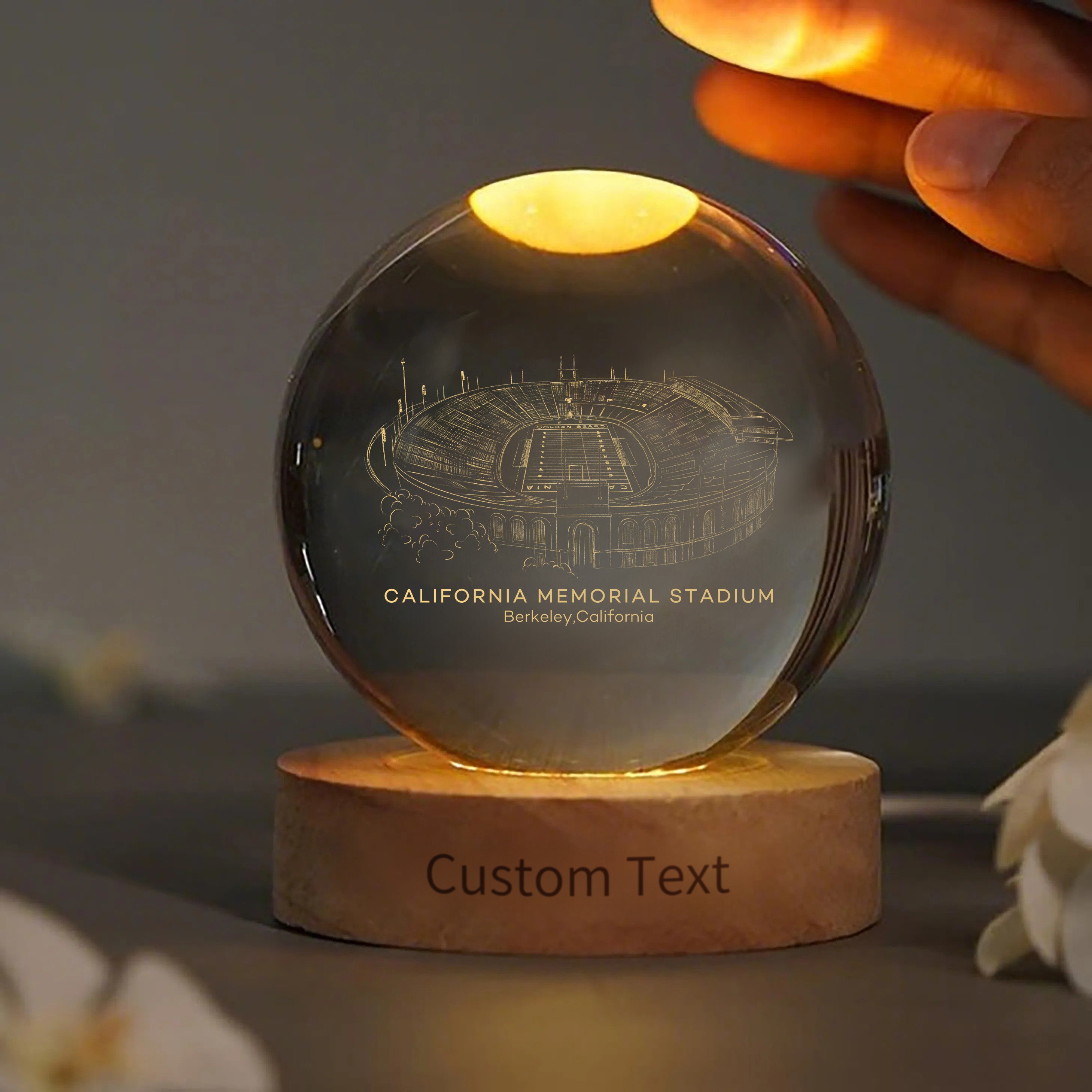 California Memoria Stadium 3D Spherical Crystal Ball Lamp | Game Day, Christmas for Sports Fans