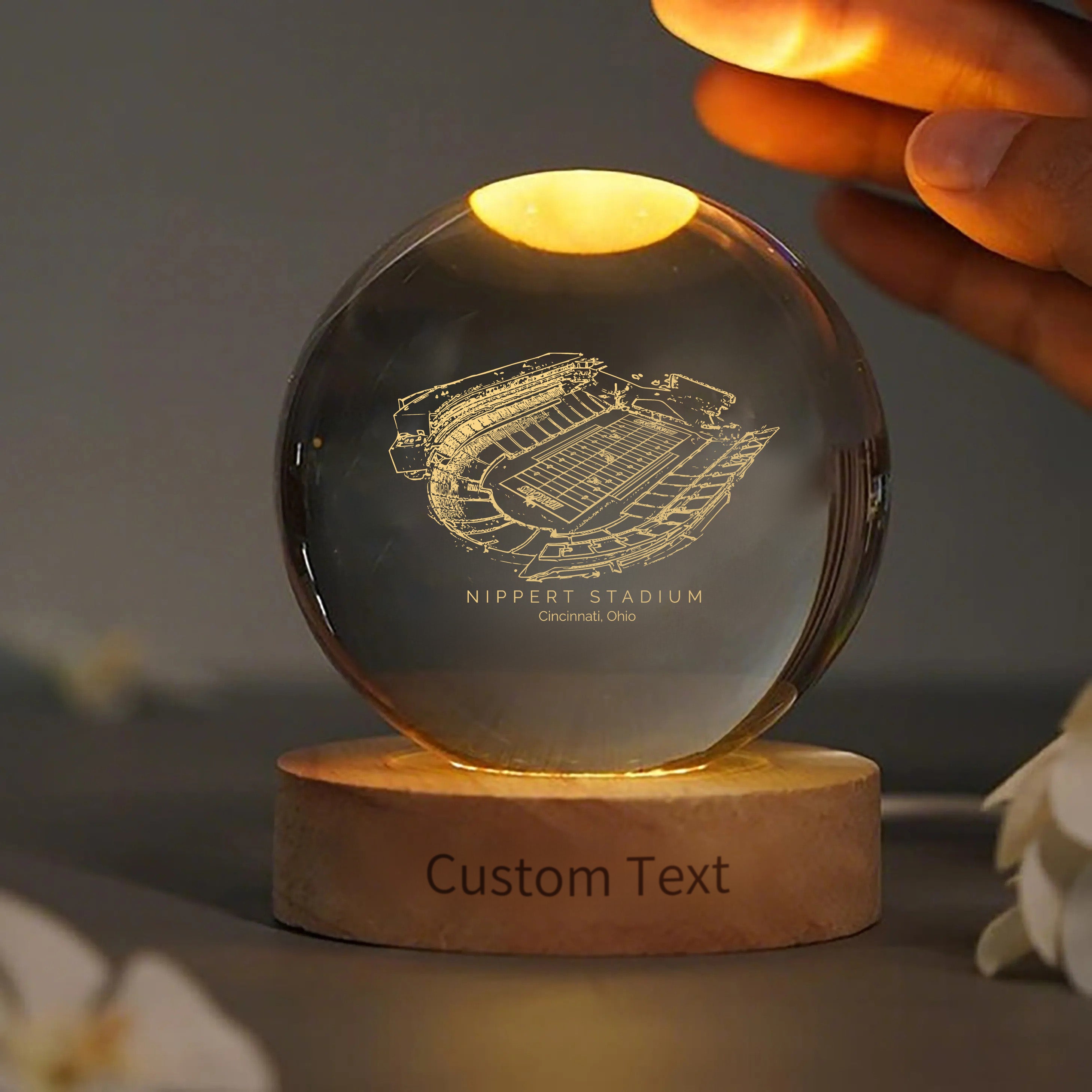 Nippert Stadium 3D Spherical Crystal Ball Lamp | Game Day, Christmas for Sports Fans