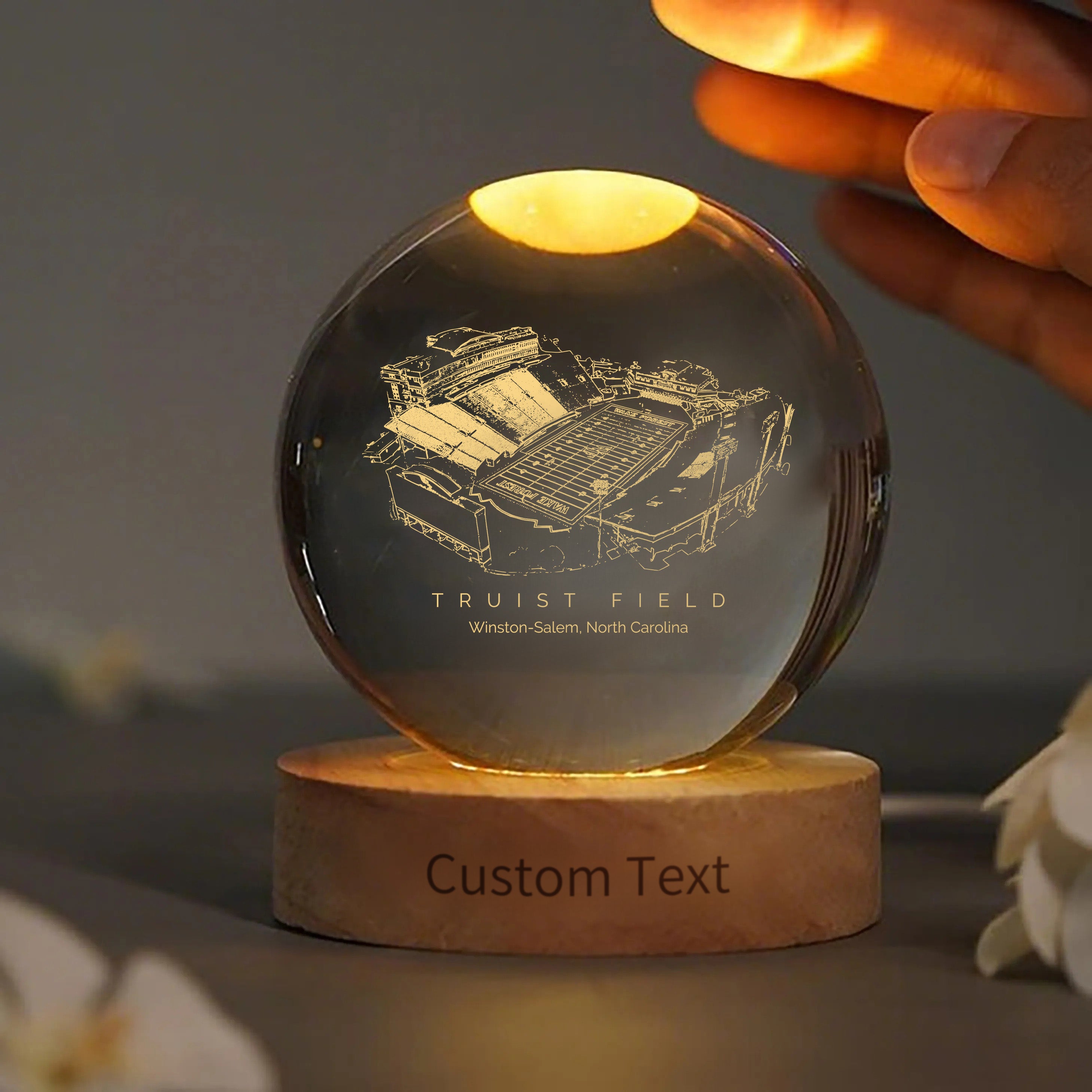 Truist Field 3D Spherical Crystal Ball Lamp | Game Day, Christmas for Sports Fans