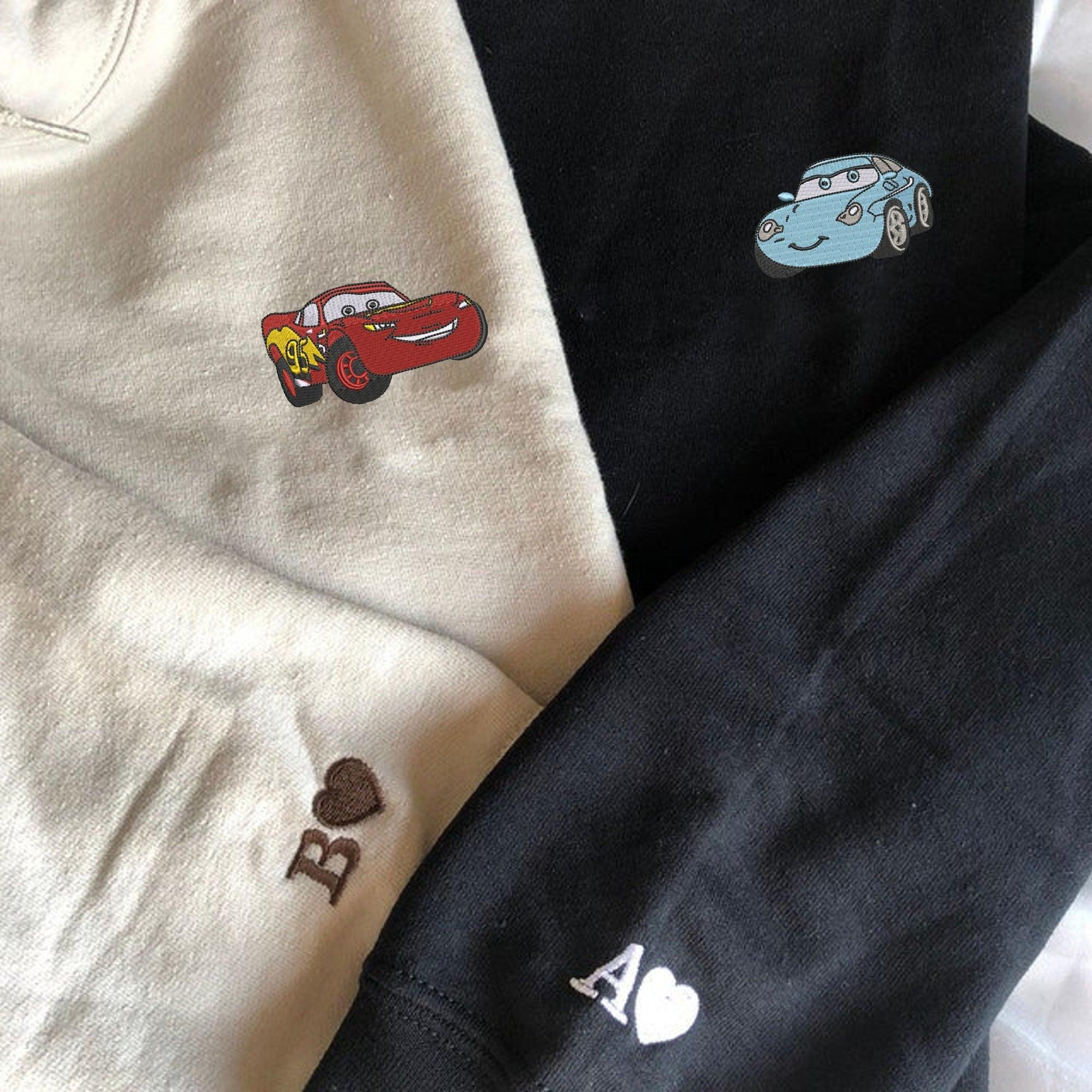 Custom Cars Sally Cartoon Couples Matching Embroidered Sweatshirts For Couples