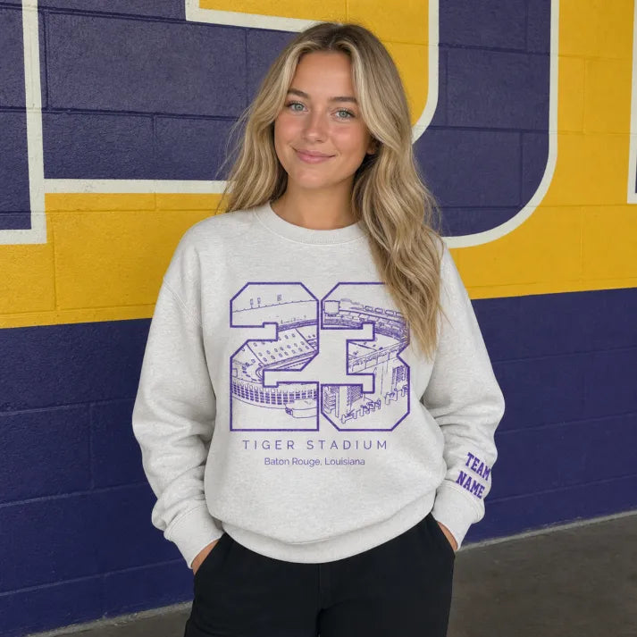 Tiger Stadium - College Football Number Crewneck Sweatshirt