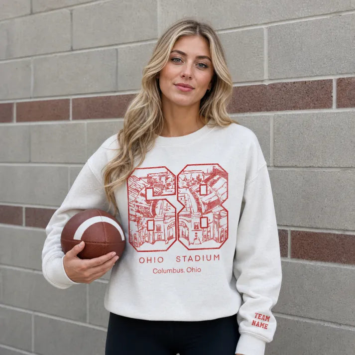 Ohio Stadium - College Football Number Crewneck Sweatshirt