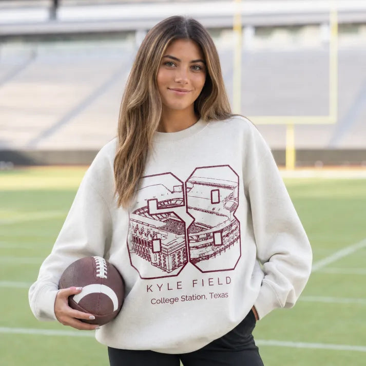 Kyle Field Stadium - College Football Number Crewneck Sweatshirt