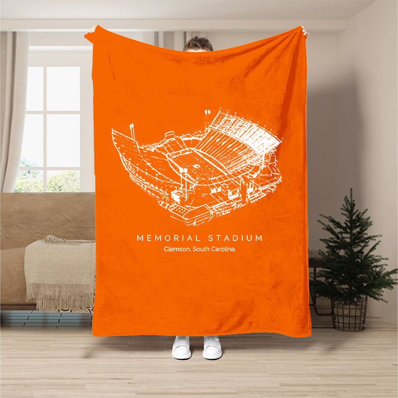 Custom Stadium Blanket Memorial Stadium (Clemson) -College Football Blanket, Clemson Tigers football
