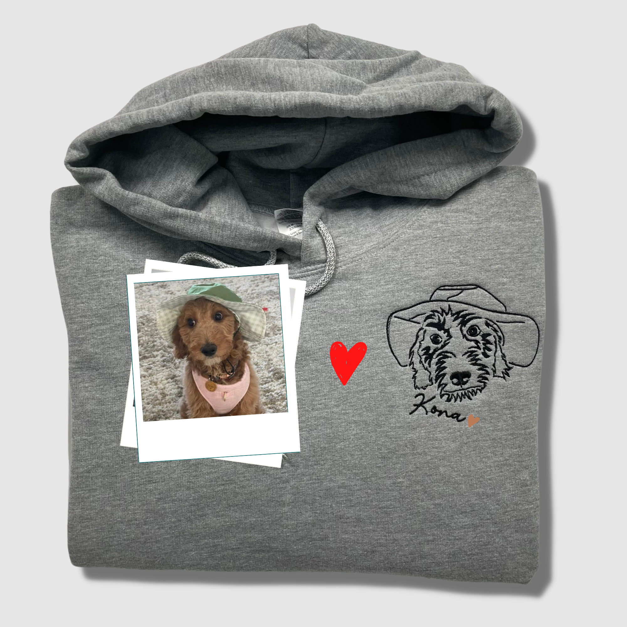 Custom Portrait Dog Pet from Photo Embroidered Sweatshirt And Hoodie | Gifts for Pet Lovers