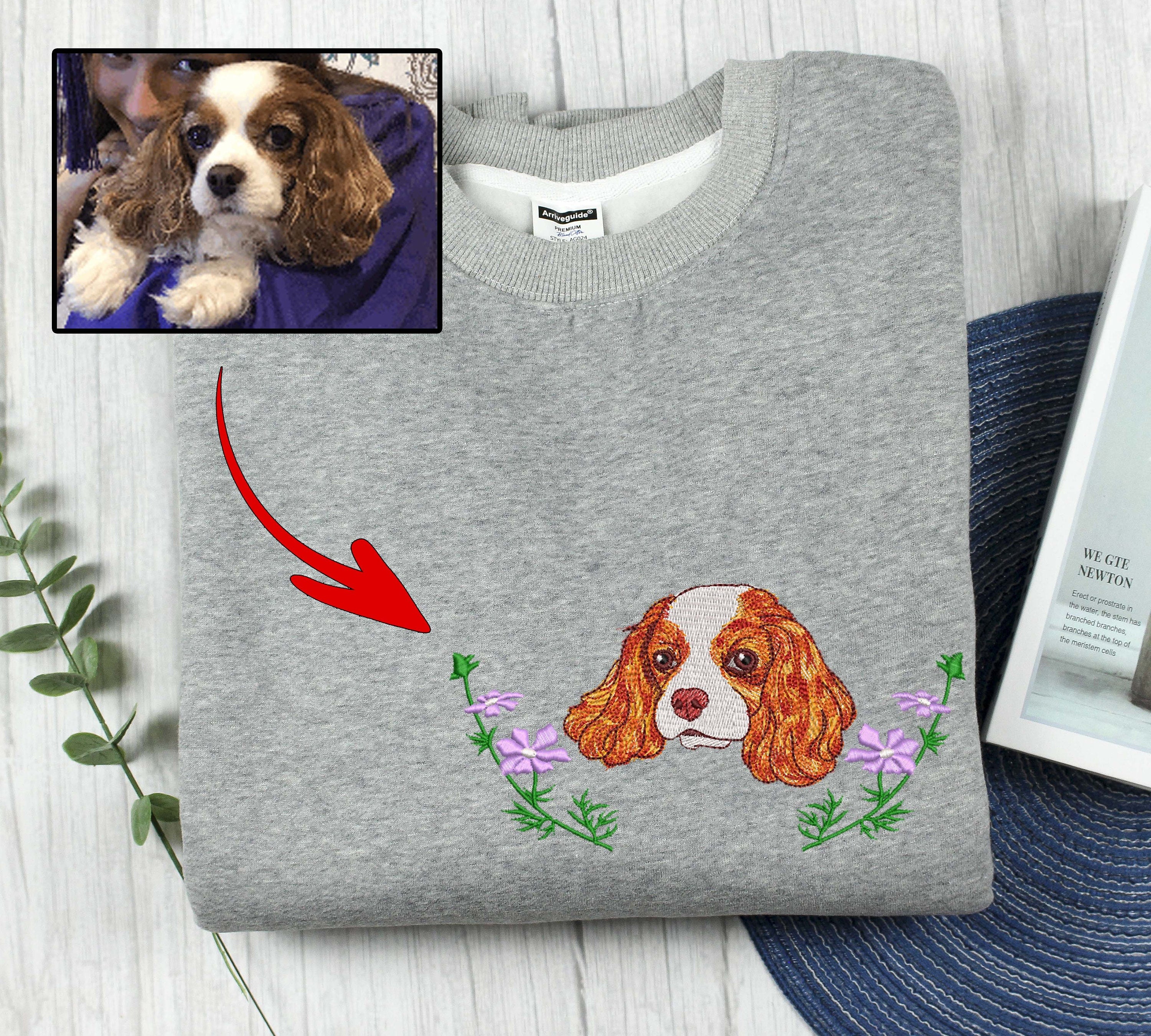 Custom Pet Embroidered Sweatshirt | Pet Face Sweatshirt