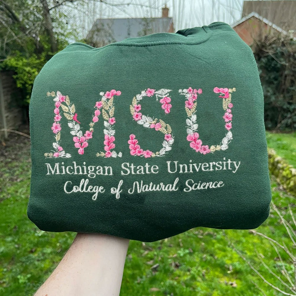 Custom College Graduation Embroidered Floral Letter College Sweatshirt Hoodie Meaningful Gift Ideas | Gifts for Sports Mom