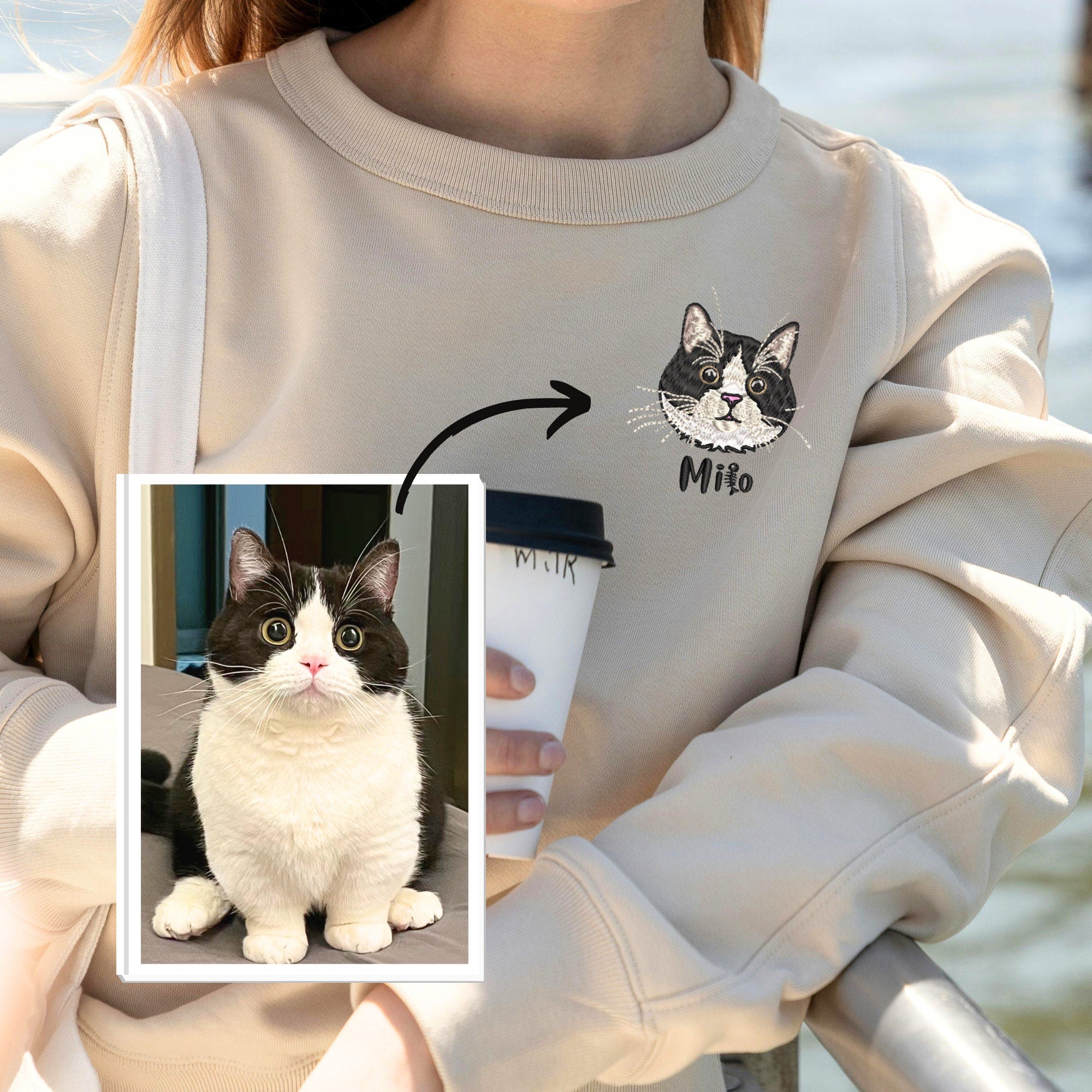 Custom Dog Embroidered Sweatshirt | Dog Lovers Sweatshirt | Custom Gift for Pet Lovers