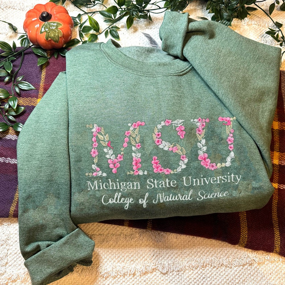 Custom College Graduation Embroidered Floral Letter College Sweatshirt Hoodie Meaningful Gift Ideas | Gifts for Sports Mom