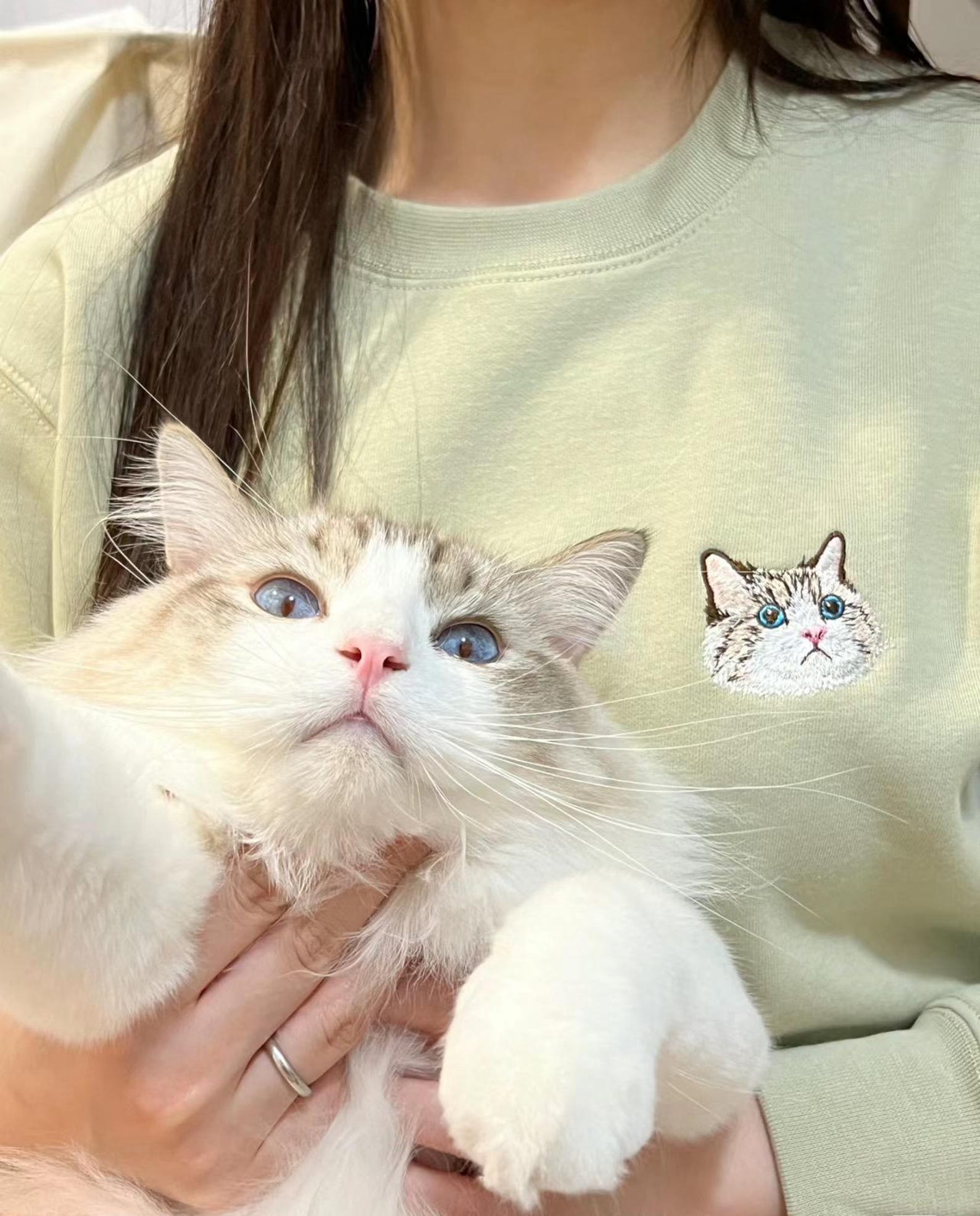 Custom Embroidered Pet Sweatshirt from Your Photo | Custom Embroidery Pet Lover Sweatshirt | Black Friday Sale