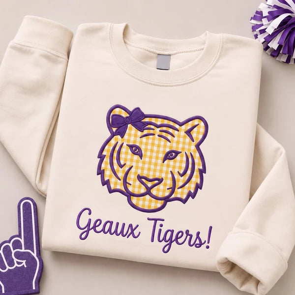 Custom Team Mascot Sweatshirt – Applique Embroidered Game Day Crewneck
